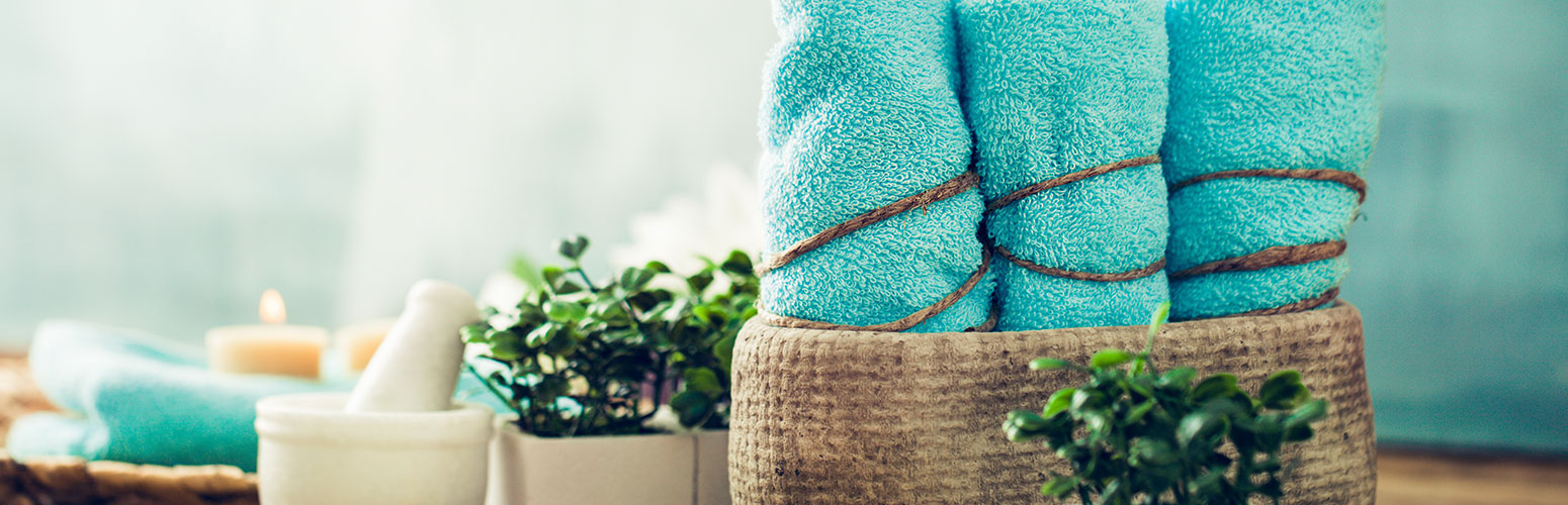 Towels and plants